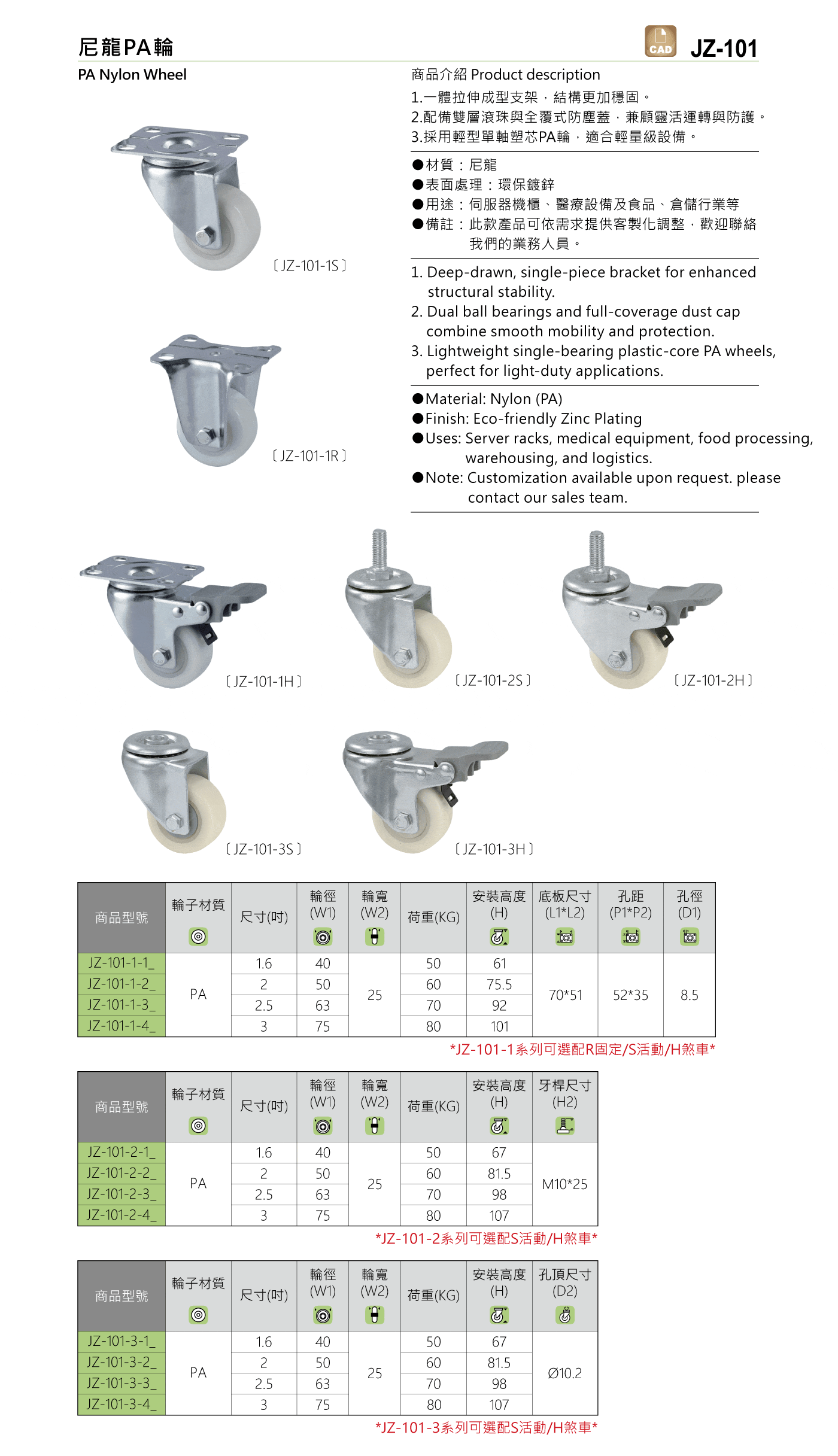 JZ-101 尼龍PA輪