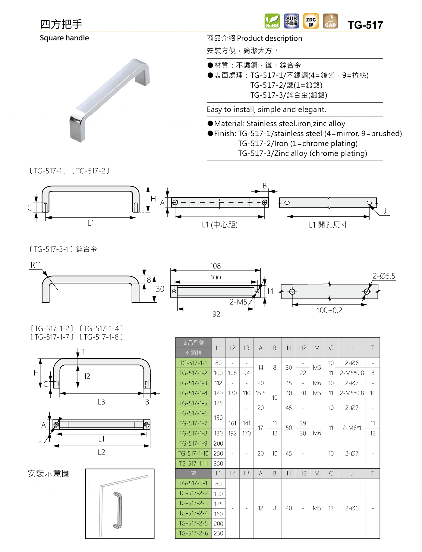 TG-517 四方把手