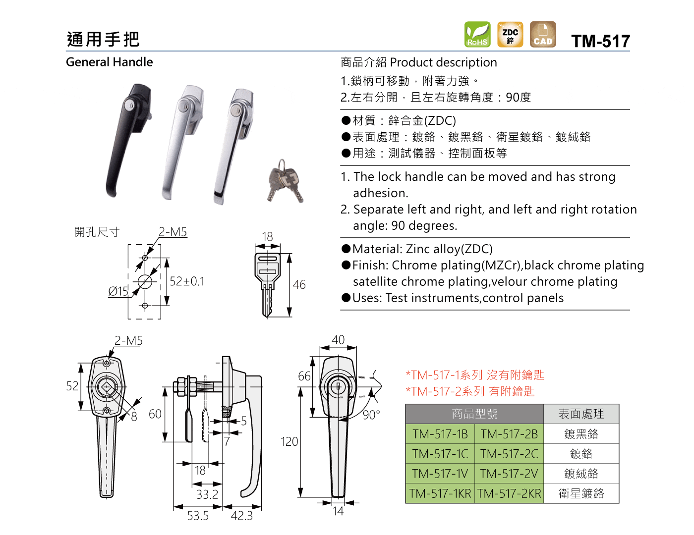 TM-517 通用手把